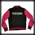 Bluza baseballówka L Antifascists czarno różowa DIY91.jpg