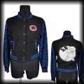 Bluza baseballówka XL Antifascist Lisa czarno niebieska zebra DIY.jpg