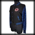 Bluza baseballówka XL Antifascist Lisa czarno niebieska zebra DIY3.jpg