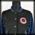 Bluza baseballówka XL Antifascist Lisa czarno niebieska zebra DIY4.jpg