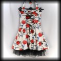 Sukienka Pin Up Punk H&amp;R S mini czaszki róże5.jpg