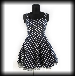 Sukienka Pin Up M granat w groszki