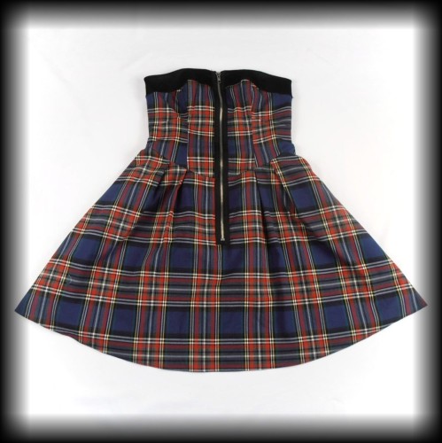 Sukienka mini Pin Up Punk XS niebieska krata.jpg