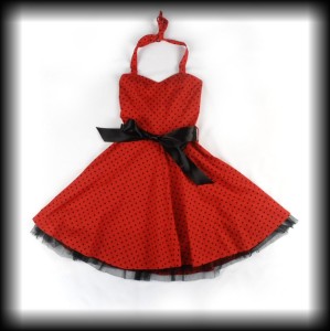 Sukienka Pin Up H&R XS czerwona w groszki 