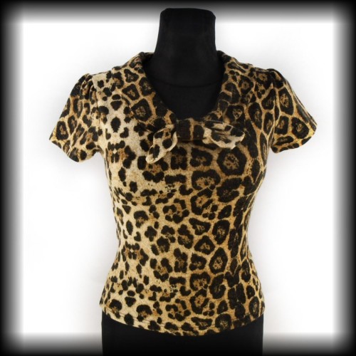 Bluzka Pin Up Collectif M sweterkowa w panterkę.JPG