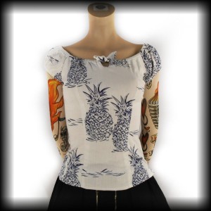 Bluzka Pin Up Collectif XXS/XS ananasowa