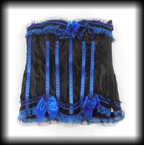 Gorset czarno niebieski M klimat burleski.JPG