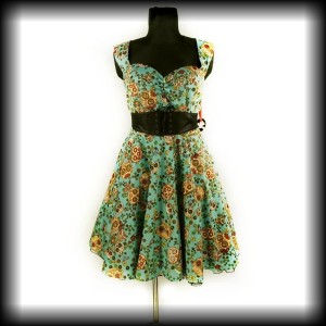 Sukienka Hell bunny  4XL Pin Up Czaszki w kwiatach