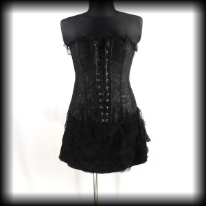 Sukienka gorsetowa mini Gothic XL czarna koronka 