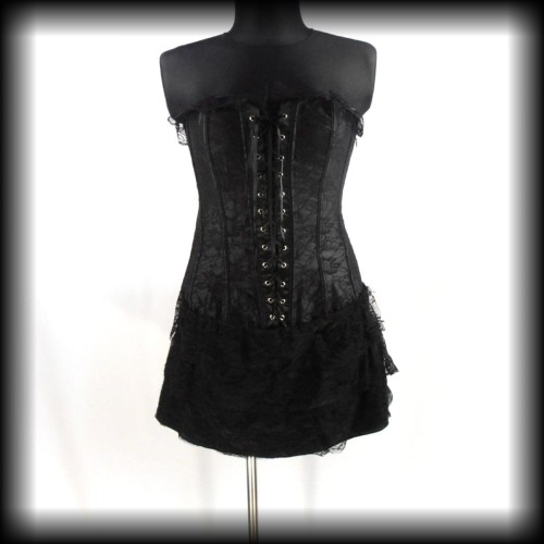 Sukienka gorsetowa mini Gothic XL czarna koronka.jpg