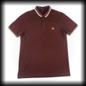 Polo Fred Perry L bordo z beżową lamówką