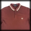 Polo Fred Perry L bordo z beżową lamówką2.JPG