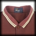 Polo Fred Perry L bordo z beżową lamówką3.JPG