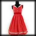 Sukienka Hell Bunny Vixen M Pin Up Karen czerwona w gorszki.jpg