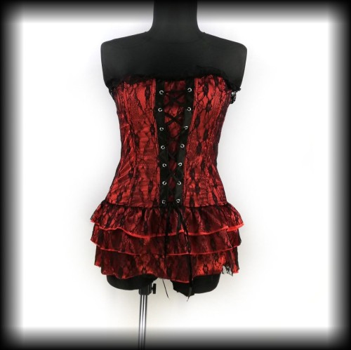 Sukienka gorsetowa mini Gothic L czarno czerwona koronka.jpg