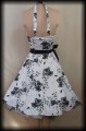 Sukienka Pin Up Hearts &amp; Roses r.XS biało czarna w kwiaty