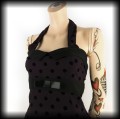 Sukienka Pin Up Collectif S fioletowa w aksamitne grochy3.jpg