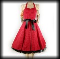 Sukienka Pin Up H&amp;R XS midi czerwona w grochy.jpg