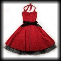 Sukienka Pin Up H&amp;R XS midi czerwona w grochy6.jpg