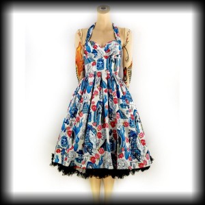 Sukienka Hell Bunny XS Amor Eterno Maria Voodoo Skulls