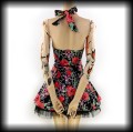 Sukienka Pin Up Punk H&amp;R S czarna mini czaszki róże4.jpg