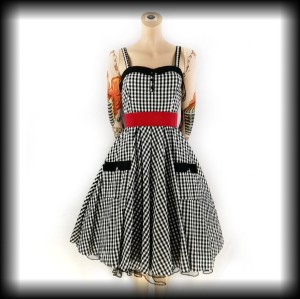 Sukienka Pin Up kratka vichy M czarno biała 