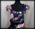 Sukienka Pin Up Hearts &amp; Roses r.XS granatowa w kwiaty