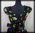 Sukienka Pin Up Hearts &amp; Roses r.S wisienki z rękawkami