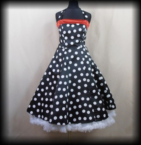 Sukienka Pin Up w grochy r.XS vintage