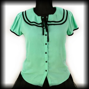 Bluzeczka retro miętowa L Voodoo Vixen