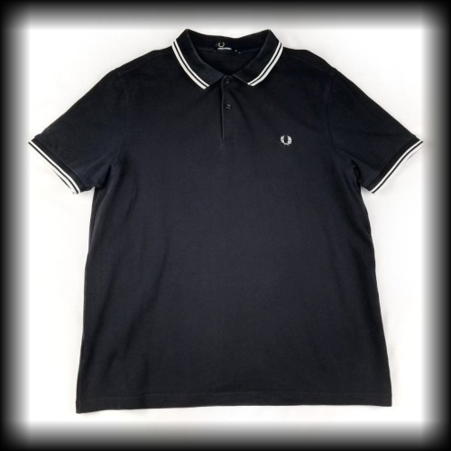 Polo Fred Perry XL granatowe z białą lamówką.jpg