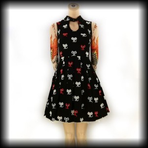 Sukienka rozkloszowana w koty S 