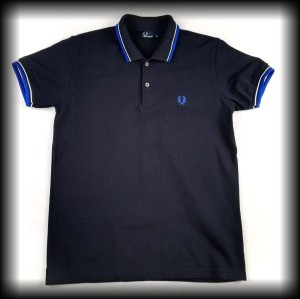 Polo Fred Perry M granatowe z niebiesko białą lamówką 