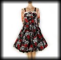 Sukienka Pin Up w czaszki i róże S Black Roses czarna.jpg