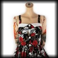 Sukienka Pin Up w czaszki i róże S Black Roses czarna2.jpg