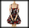 Sukienka Pin Up w czaszki i róże S Black Roses czarna4.jpg