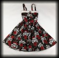 Sukienka Pin Up w czaszki i róże S Black Roses czarna5.jpg