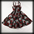 Sukienka Pin Up w czaszki i róże S Black Roses czarna91.jpg