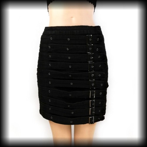 Spódnica mini z klamrami SM rock punk gothic.jpg