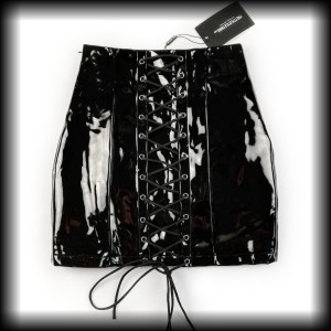 Spódnica mini gorsetowa XS winylowa