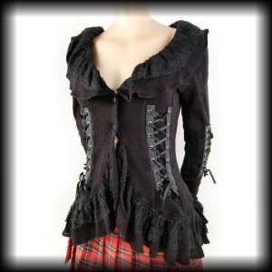 Sweter gotycki Poizen S/M a'la frak gorset