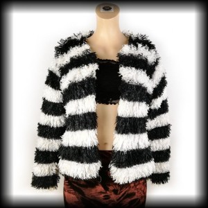 Futerko narzutka w pasy S biało czarne