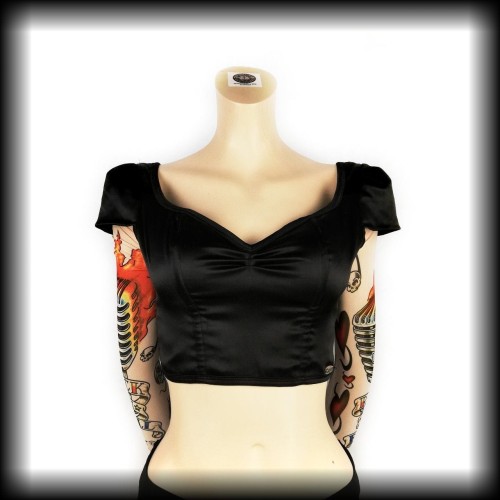 Bluzeczka gotycka gorsetowa M crop top.jpg