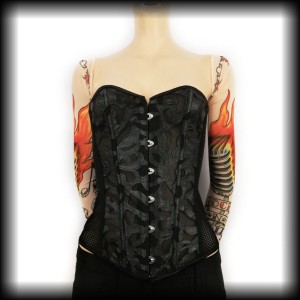 Gorset czarny S siateczka mesh