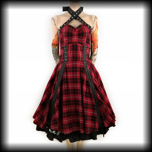 Sukienka Vixxsin w kratę M Pin Up Punk Gothic.jpg