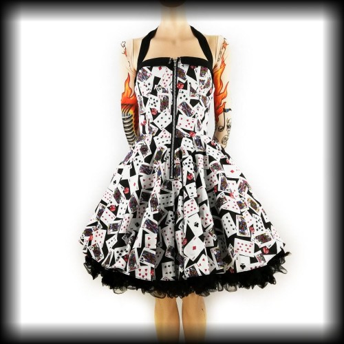 Sukienka mini Hell bunny M w karty poker face.jpg