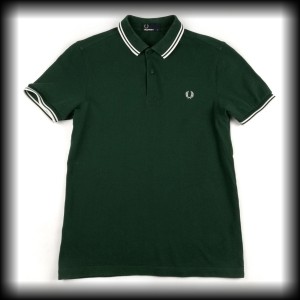 Polo Fred Perry S zielone z  białą lamówką 