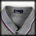 Polo Fred Perry XL szary melanż z brązowo niebieską lamówką3.jpg
