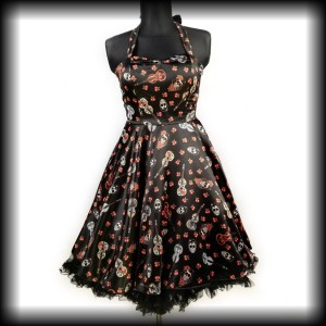 Sukienka Pin Up M/L Psychobilly Skulls