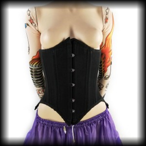 Gorset underbust XS czarny bawełniany